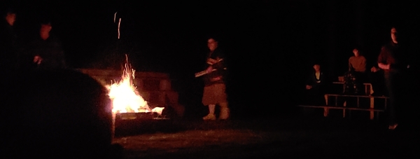 DeMolay Degree conferred outdoors by a camp fire